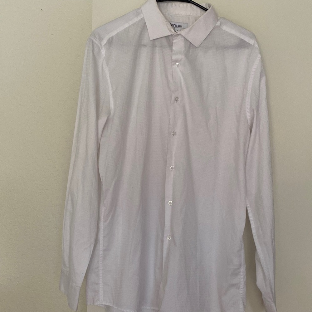 Bar III slim fit stretch white dress shirt